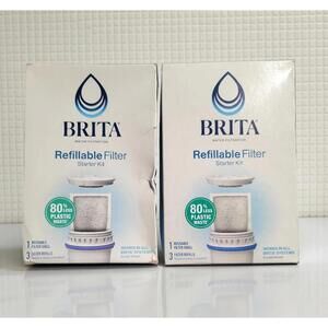Brita Refillable Filter Starter Kit x2, New - Damaged Boxes, 3 Refills Each